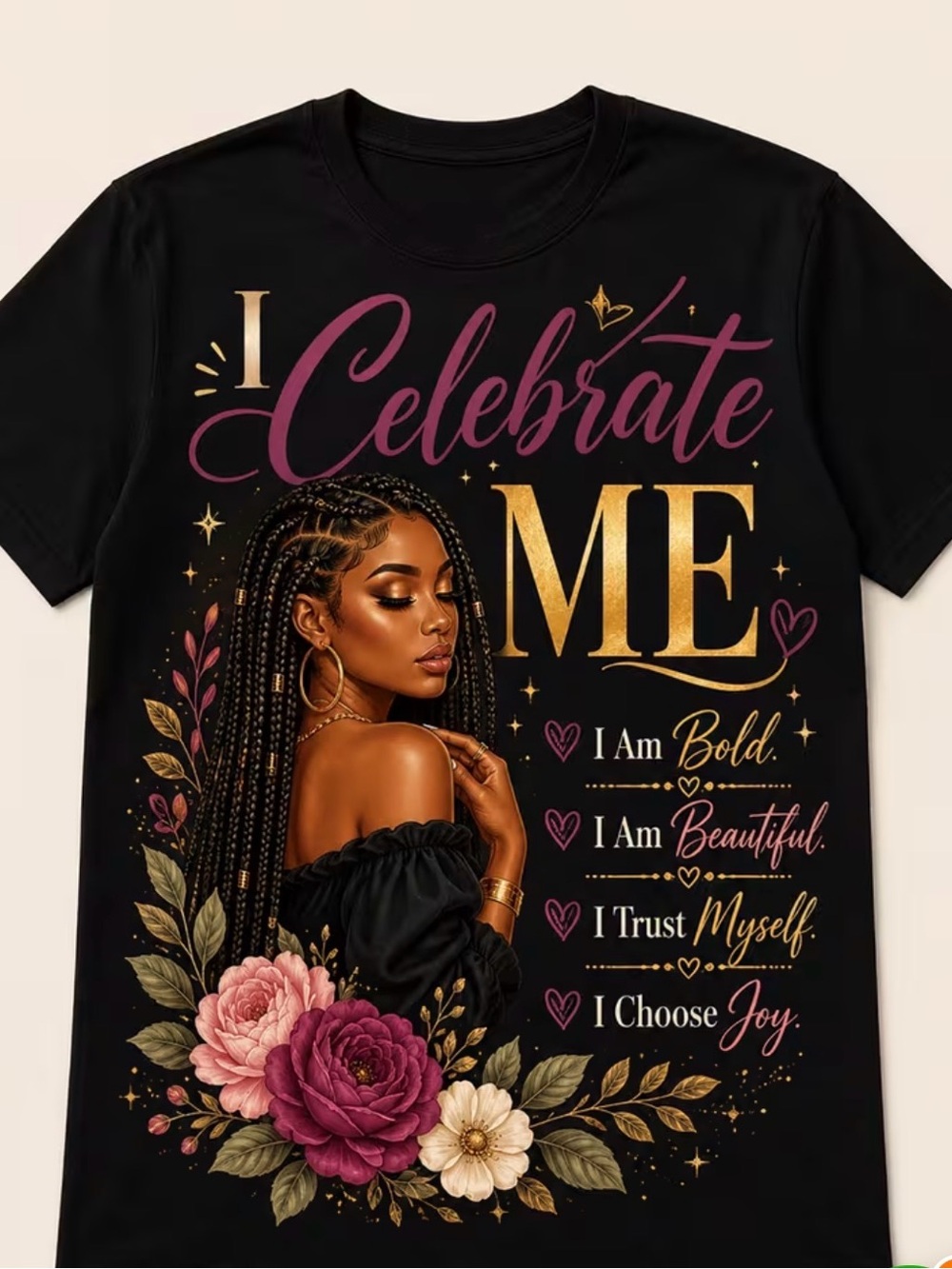 Celebrate Me Short Sleeve Tee - Black size 2X